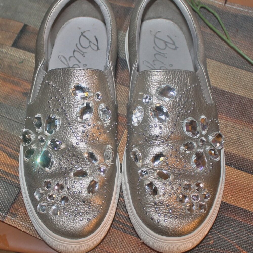 $148 Brighton Crystal Rhinestone Bling Loafer Slip On's Sneaker Sz 6 - Picture 2 of 7
